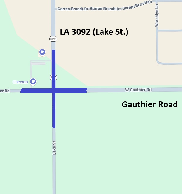 LA 3092 roundabout map LA 3092 roundabout map